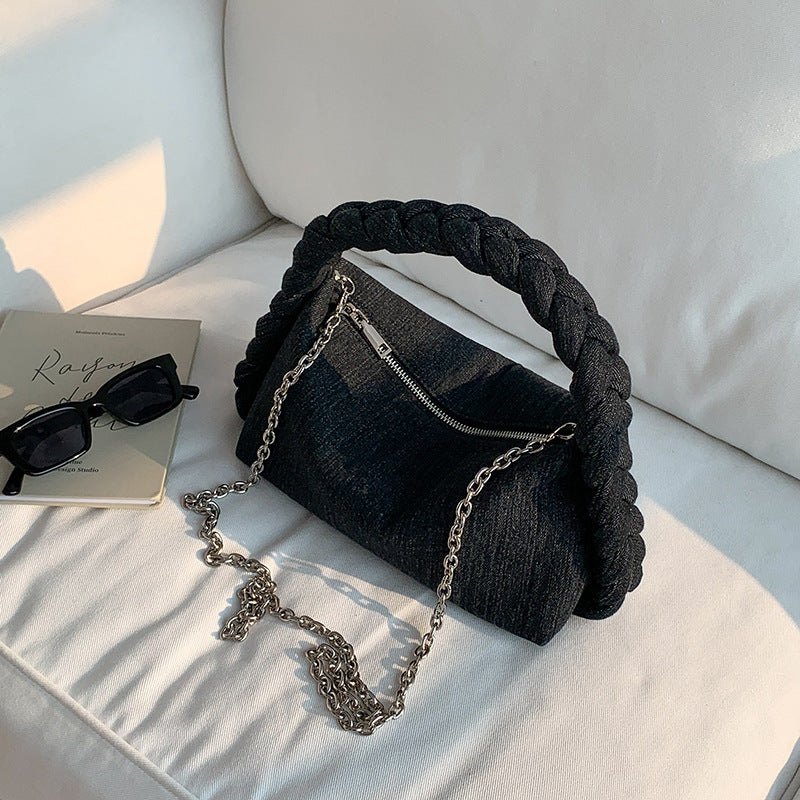 New Hand Woven Denim Shoulder Bag
