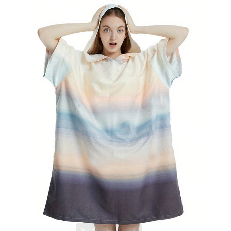 Cross-border Hot Selling Floral Hooded Laundry Quick-drying Towel Cloak Bathrobe Beach Towel Bathtub Pool Shawl Wholesale