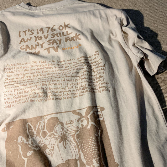 Ny vintage tegneserie bogstavprint løs kortærmet T-shirt til kvinder