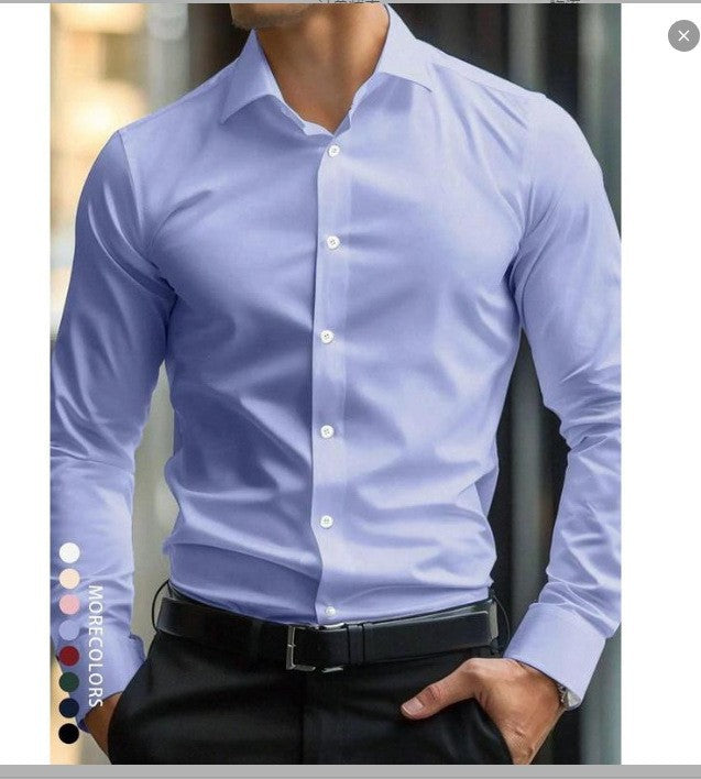 Stretch White Button-Down Mens Plus-Size Shirt Business Best-Selling Amazon Shirt