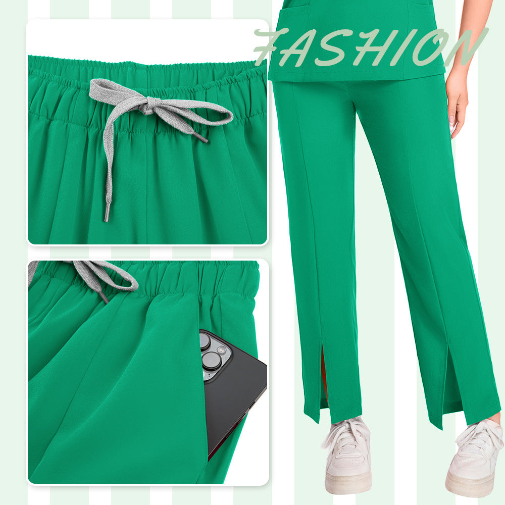 New Summer Casual Stand Up Collar Zipper Short Sleeved Surgical Gown