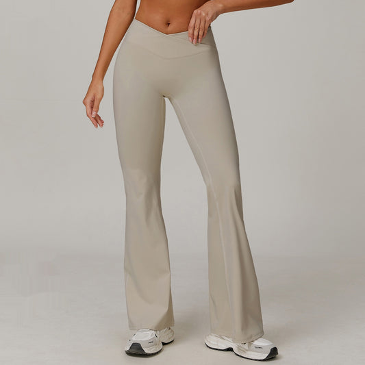 High Waist Running Sports And Leisure Skinny Versatile Bell-bottom Pants Women