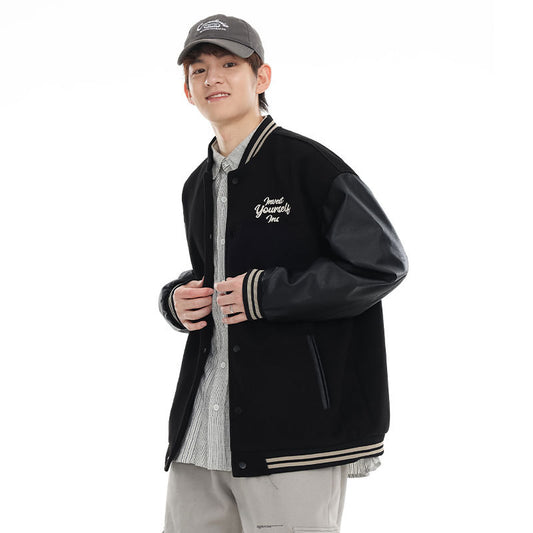 Amerikansk retro sports baseballuniform jakke Pu Shuai broderet jakke
