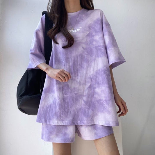 Women's Casual Two-piece Set With Top And Shorts