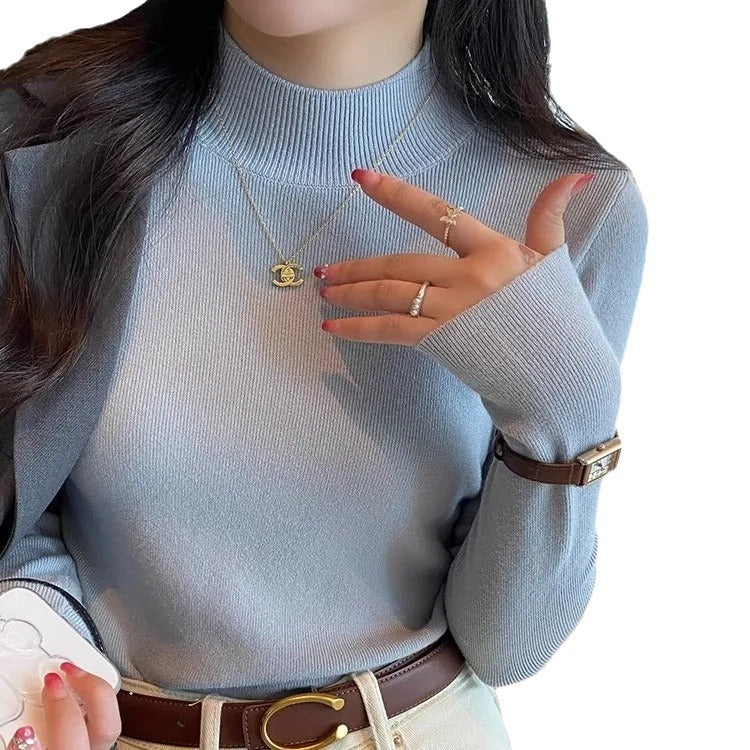 Women's Half Turtleneck Knitwear For Autumn And Winter Layering