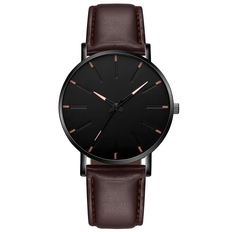 Men's Fashion Style Belt  Thin Watch Quartz Watch