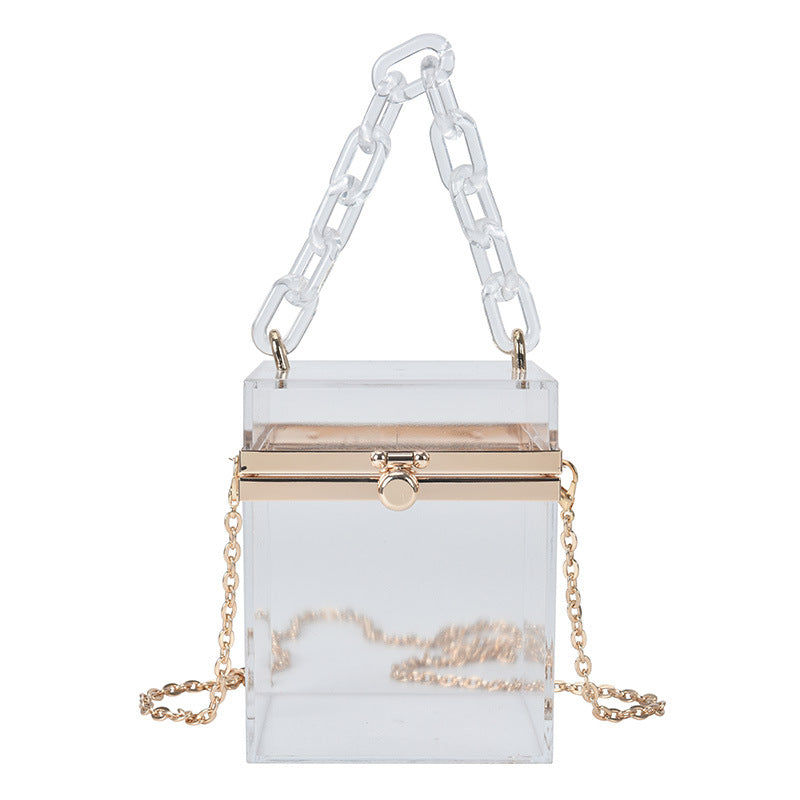 Korean Acrylic Transparent Ins Chain Messenger Bag