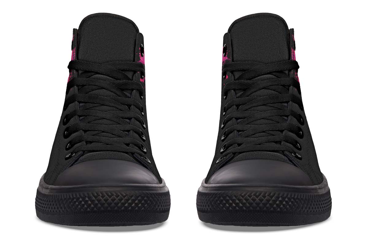 Men's And Women's Fashion Color Printing High-top Canvas Shoes