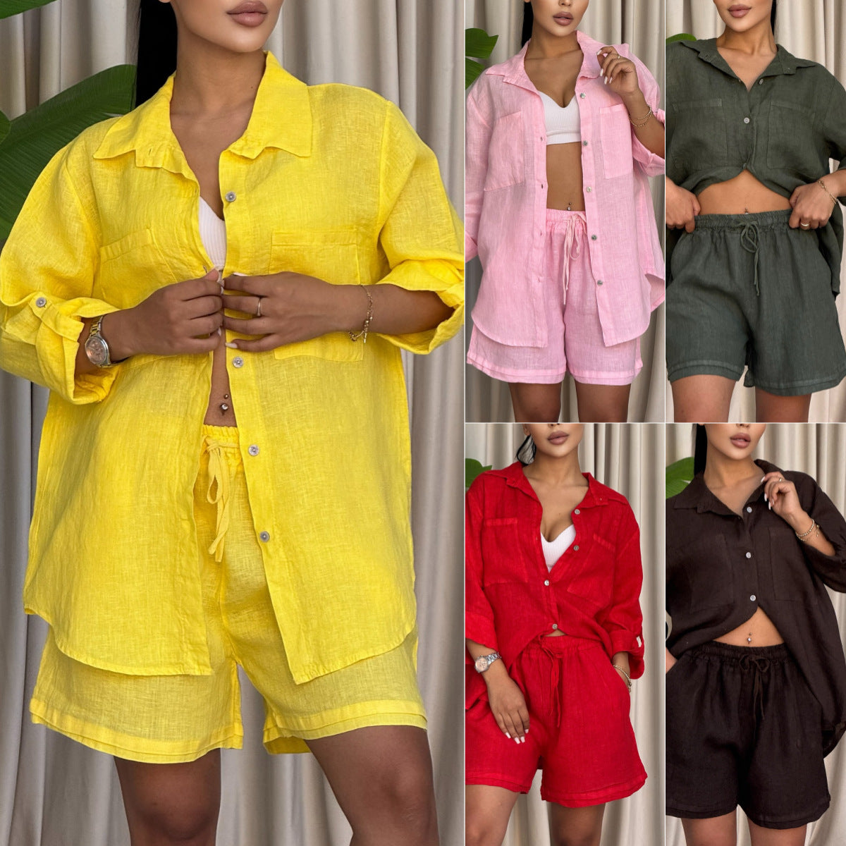 AutumnWinter Long Sleeve Shirt And Loose Pants Two Piece Set