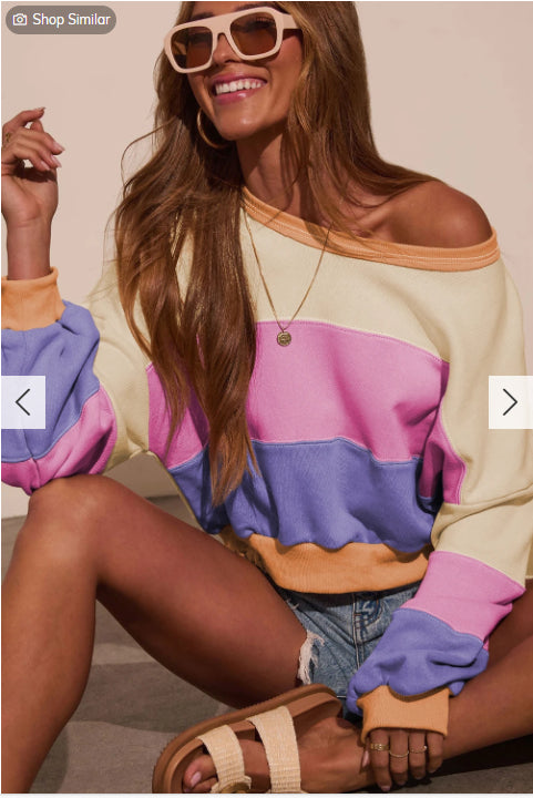Collage Strapless Cut Sweatshirt Top
