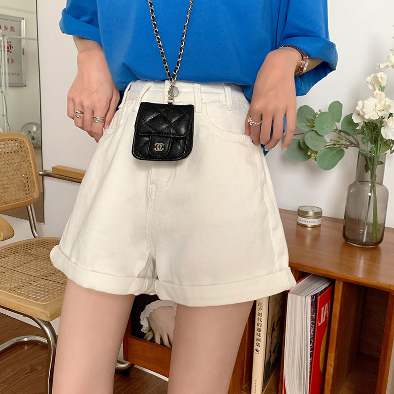 High Waist Denim Shorts Straight And Loose