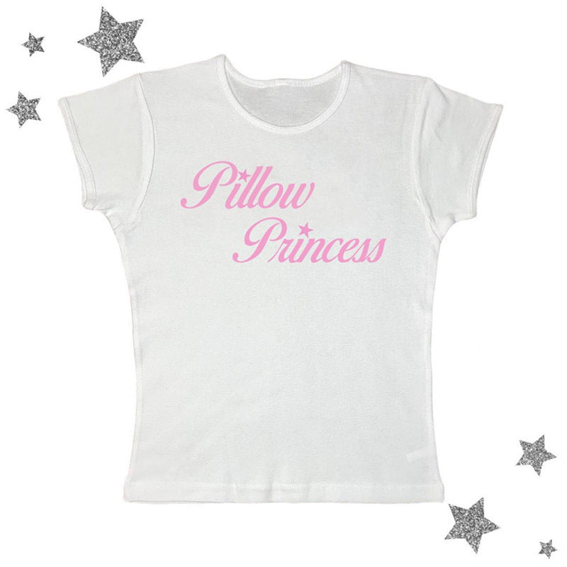Punk Letter Print Cute Cropped Women's Short Sleeve