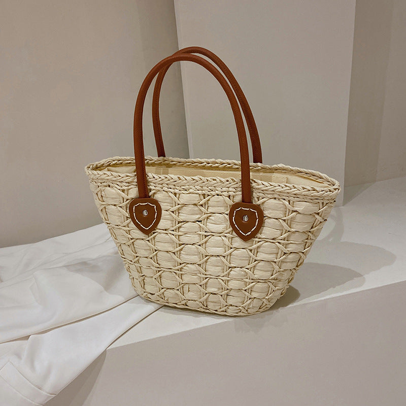 Fashionable One-shoulder Large-capacity All-match Straw Basket Bag