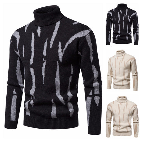 Men's Round Neck Plaid Jacquard Super Soft Sweater Casual