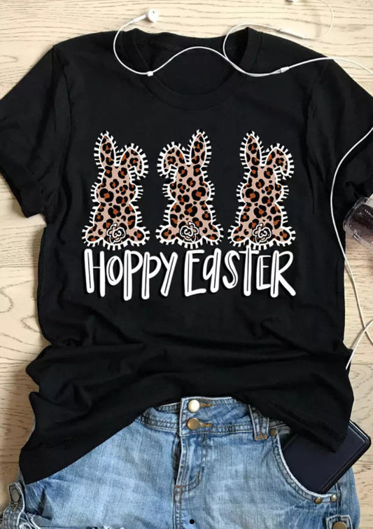 Easter Lady Bunny Pattern Printed Top T-shirt