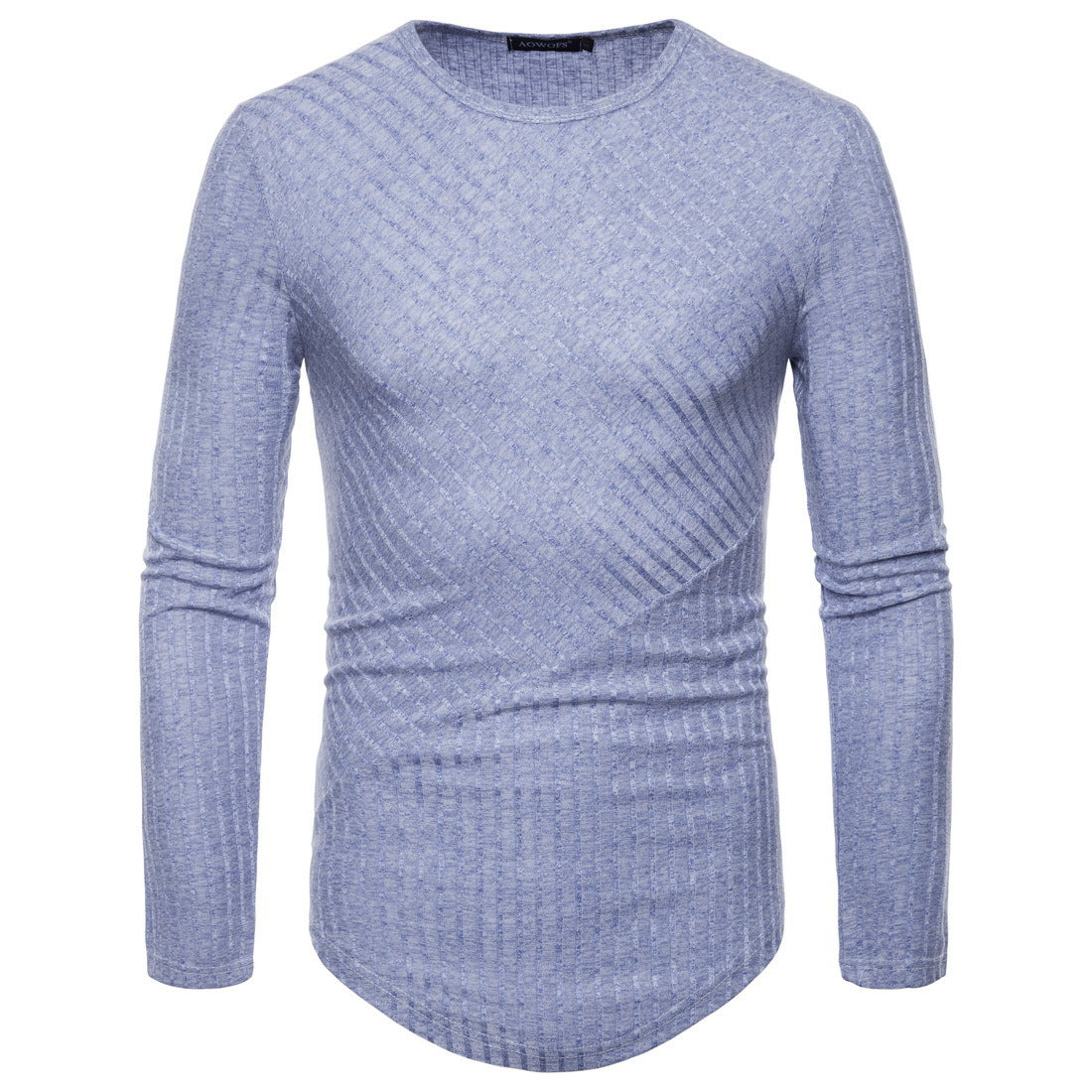 New Men's Round Neck T-shirt Long-sleeved Knitted Top
