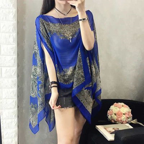 Fashionable Women's Multifunctional Printed Chiffon Shawl