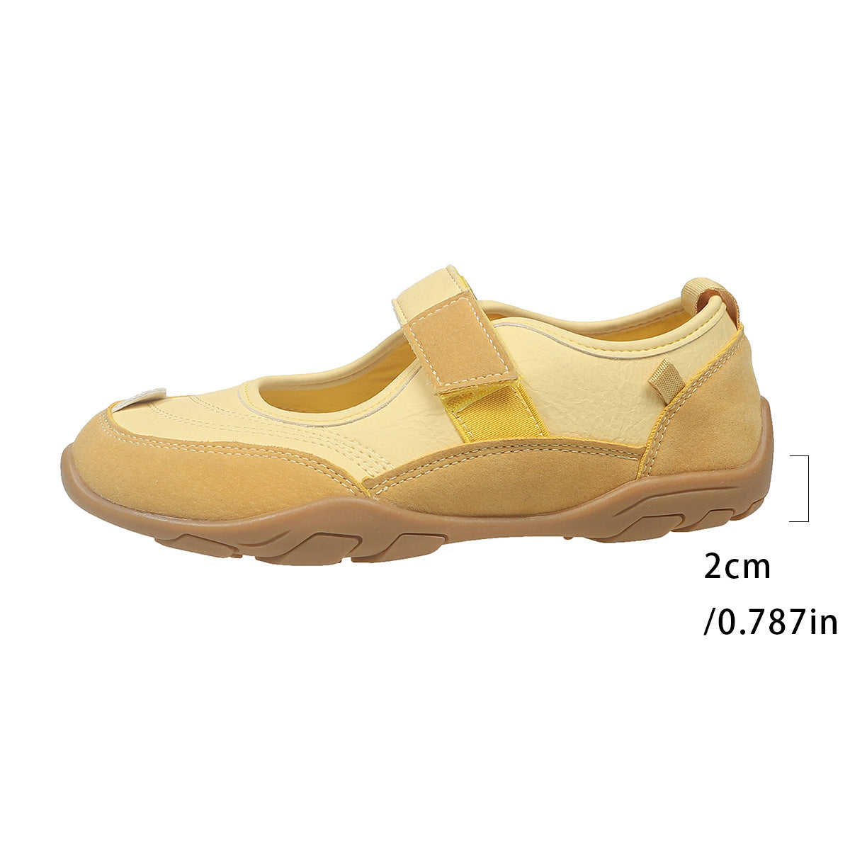 Women's Shallow Casual Shoes With A Comfortable Round Toe And Velcro Closure