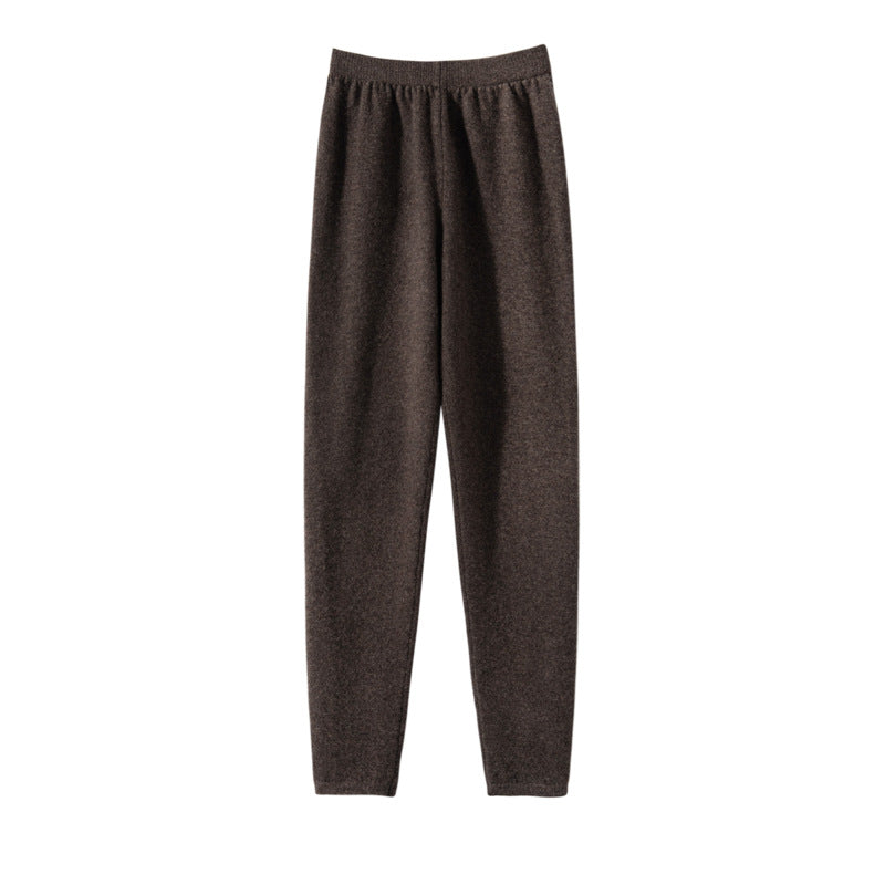 Solid-color Seamless Fine-wool Leggings For Women