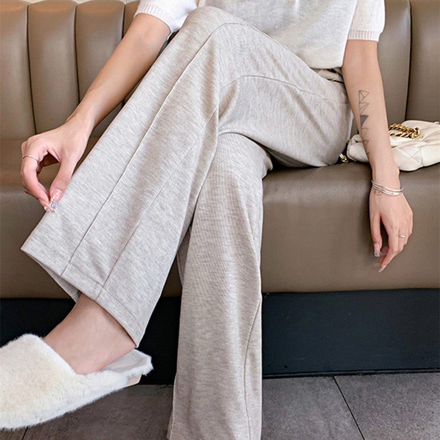Women's Faux Cashmere High-waisted Draped Casual Pants