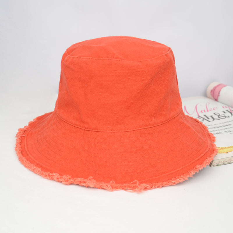 Black Sunshade Versatile Frayed Bucket Hat