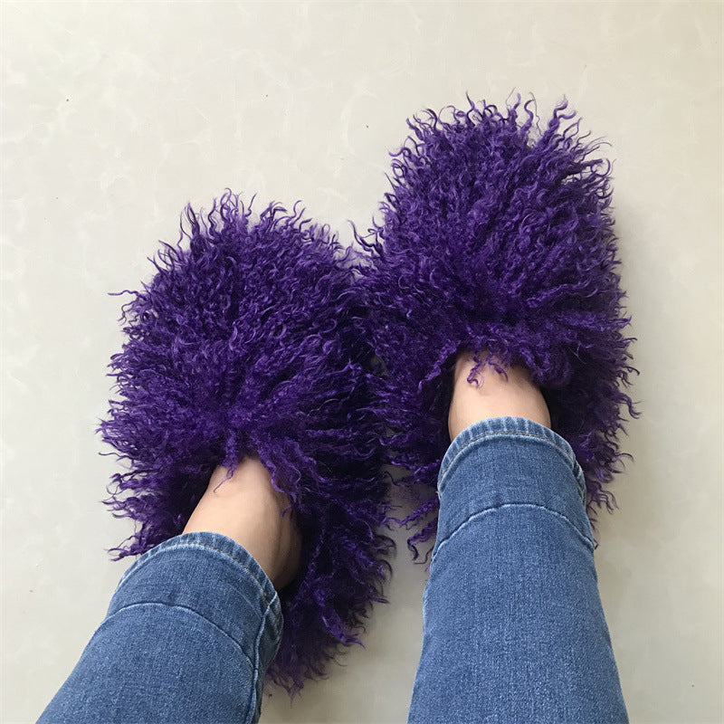 Imitation Tan Sheep Maomao Warm Women's Cotton Slippers Snow Boots