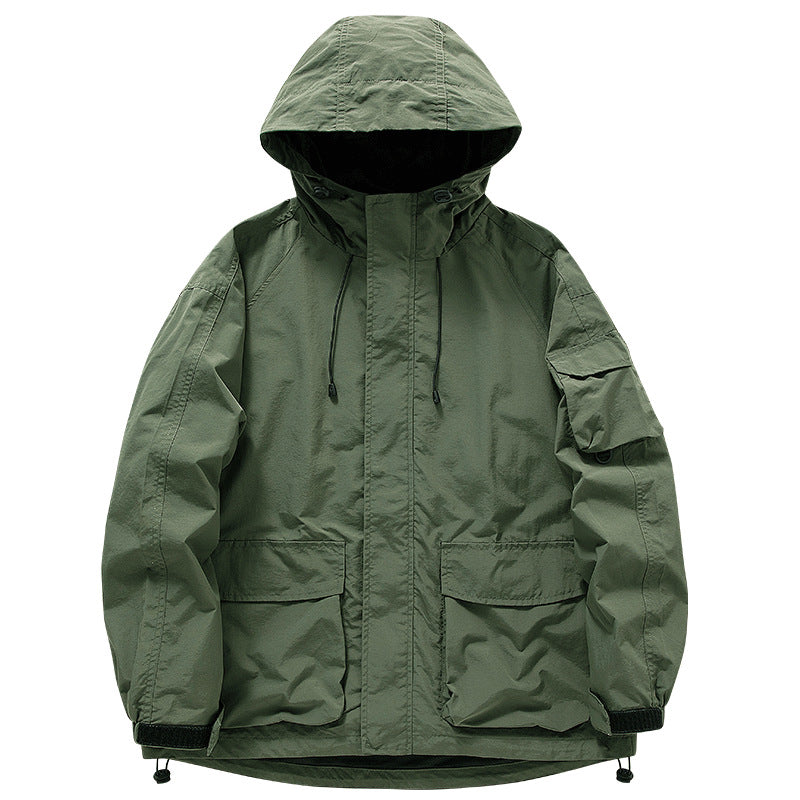Outdoor Transparent Riding Casual Hooded Jacket