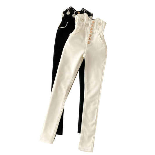 Ladies Versatile Discount Beaded Slim Pencil Pants