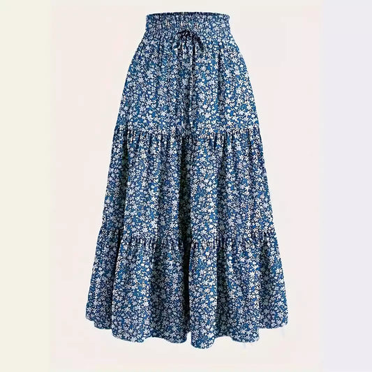 New Printed Skirt Elastic Waist Women