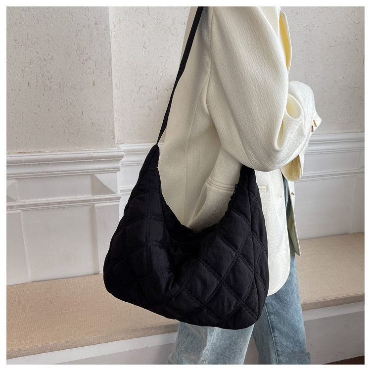 Women's Fashion Versatile Simple Large-capacity Rhombus Crossbody Bag