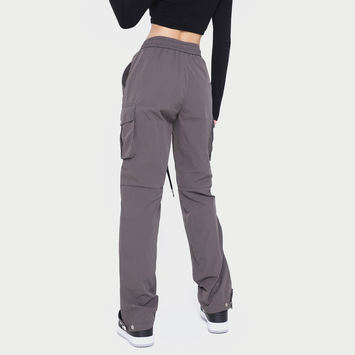 Zipper Edge Strip Sports Overalls Women's High Waist