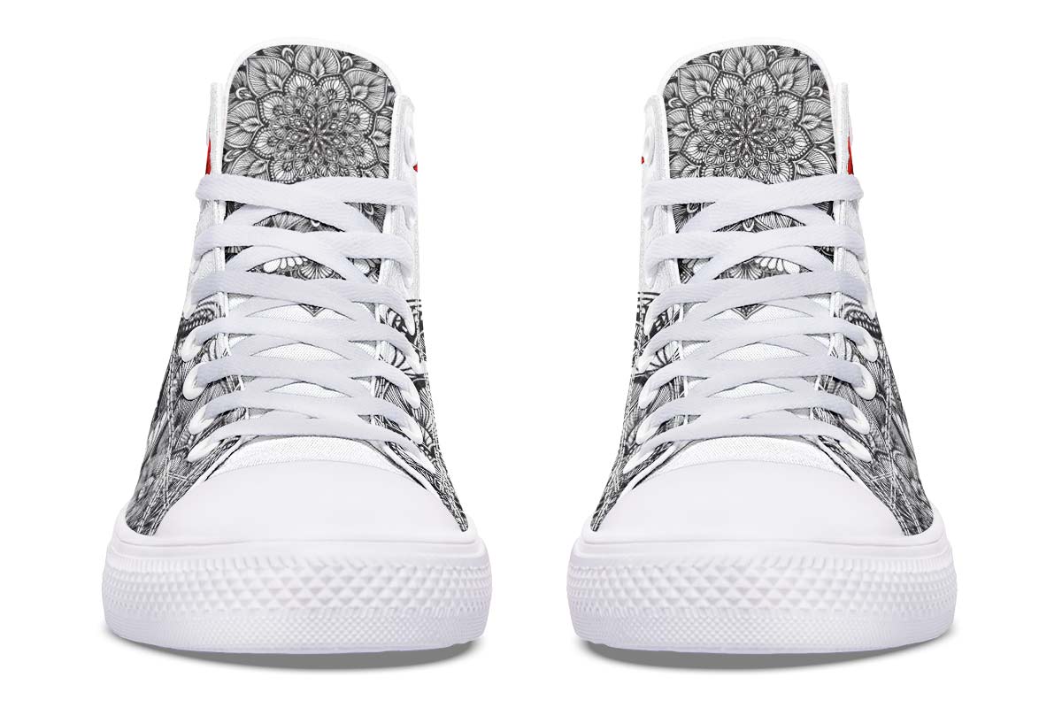 Men's And Women's Fashion Color Printing High-top Canvas Shoes