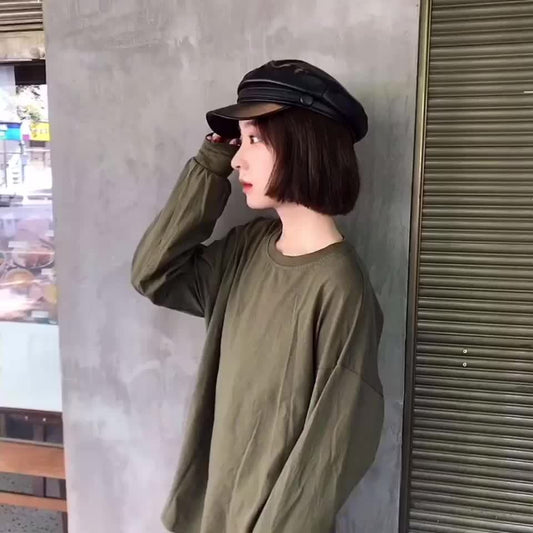 Retro Casual All-match Leather British Octagonal Hat