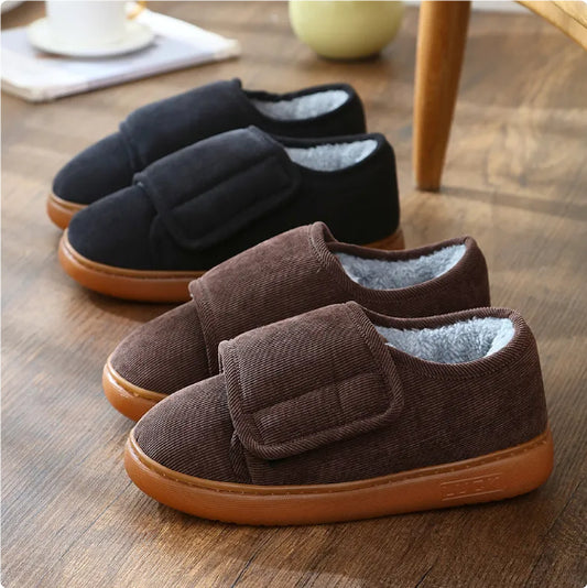 Large Opening Warm Cotton Slippers Bag Heel For Men And Women