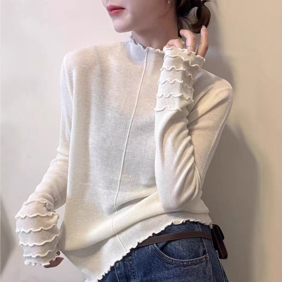 Semi-high Neck Long Sleeve Base Shirt