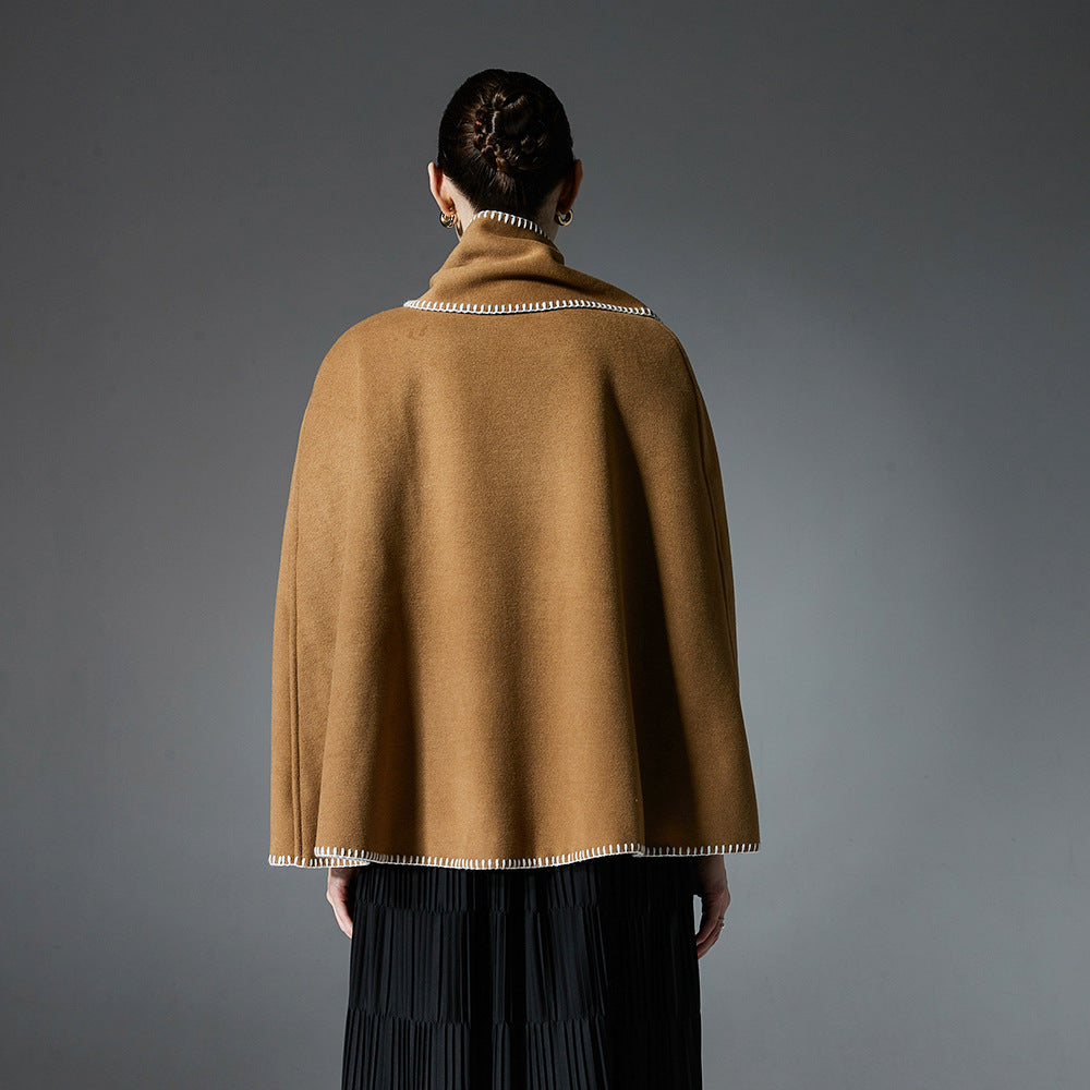 Women's Camel Stitching Cape Scarf Shawl