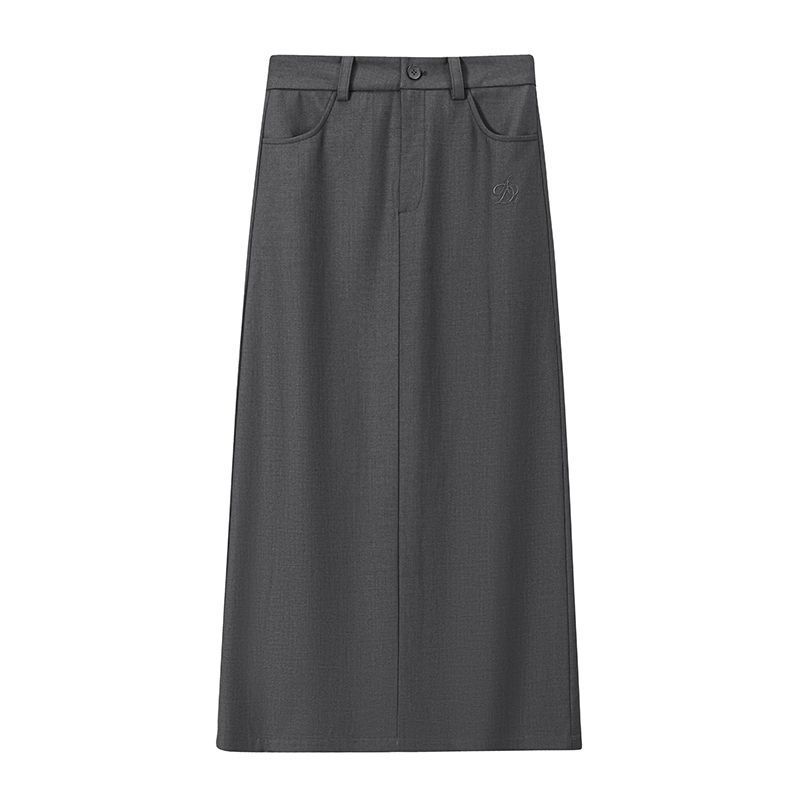 High-end Gray Suit Skirt Long
