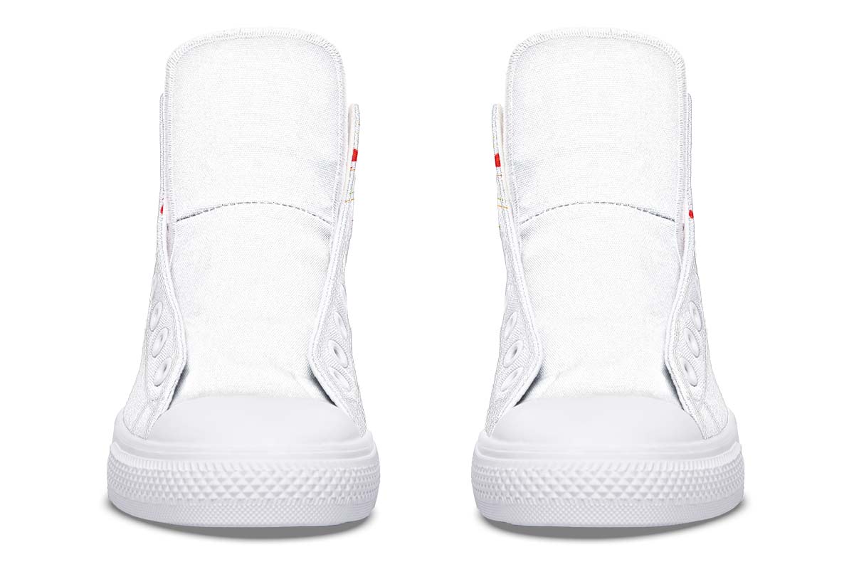 Men's And Women's Fashion Color Printing High-top Canvas Shoes