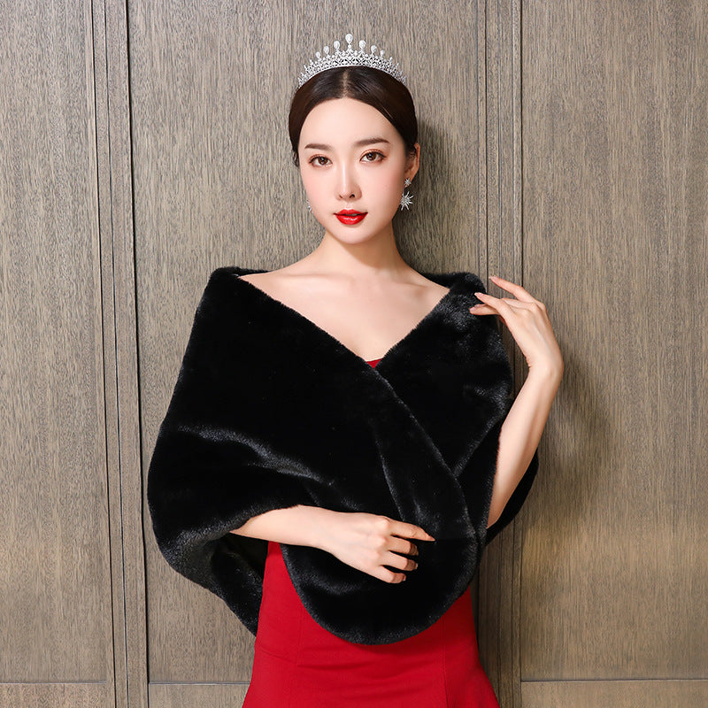 One Word Autumn And Winter Fox Bridal Wedding Fur Wedding Shawl