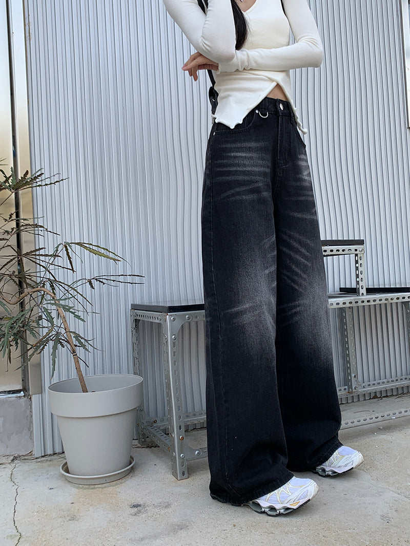 Washed All-match Loose Wide Leg Mop
