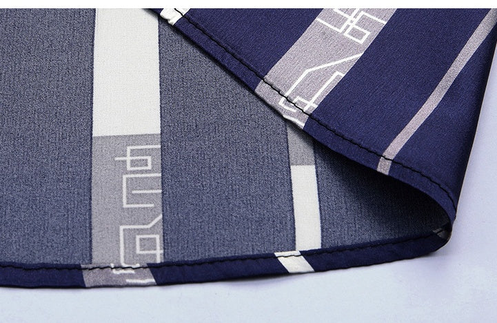 Spring And Autumn Striped  Silk Ironing Shirt Men's Long Sleeves