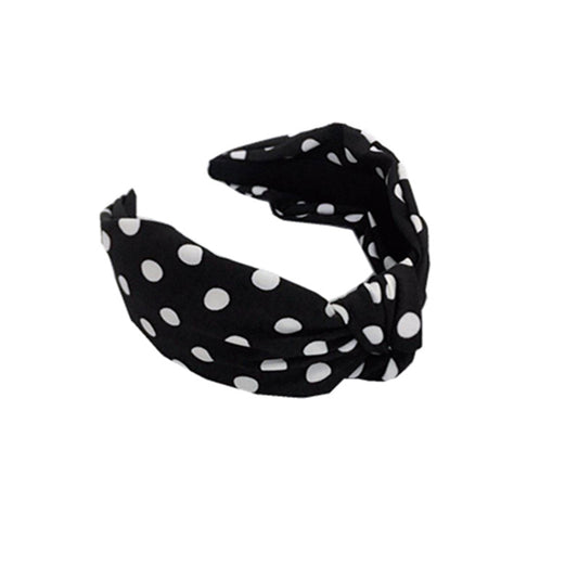Simple Fabric Wave Point Wide Brim Hairpin Hoop Knotted Headband Headdress