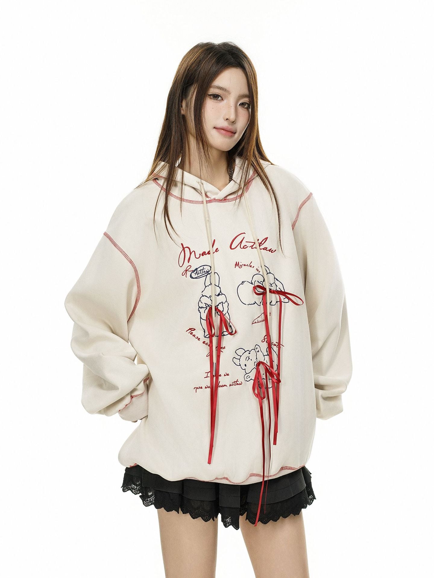 Women's Sweater Bow Design Coat