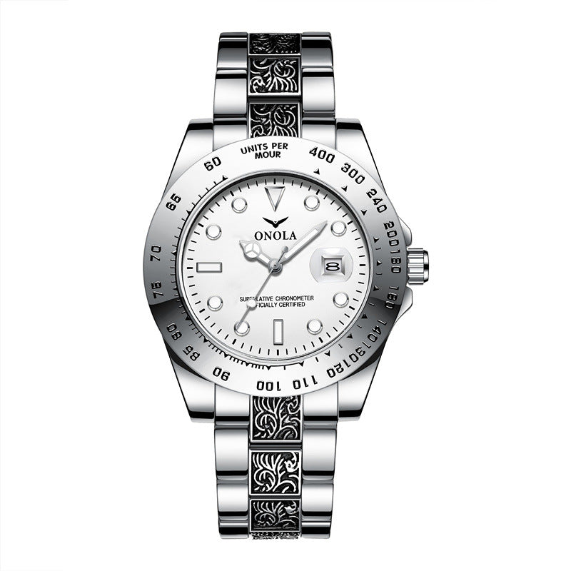 Men's steel band quartz watch