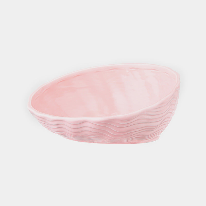 Ceramic neck cat bowl with oblique mouth