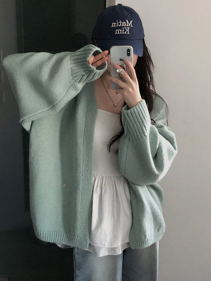 Sweater Coat Women's Loose Long-sleeved Knitted Cardigan