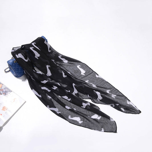 Puppy printed pattern beach sunscreen scarf
