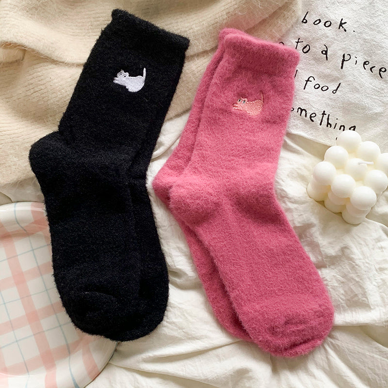 Women's Thick Thickened Plus Velvet Warm Mid-calf Length Socks