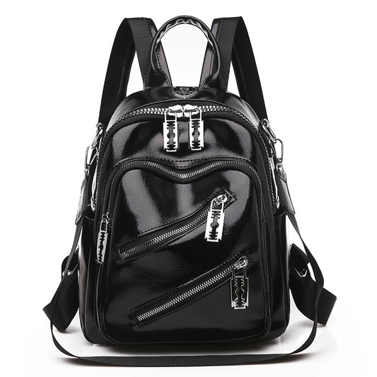 Women's Multi-functional Messenger Bag Soft Leather Lightweight Waterproof Large Capacity Backpack