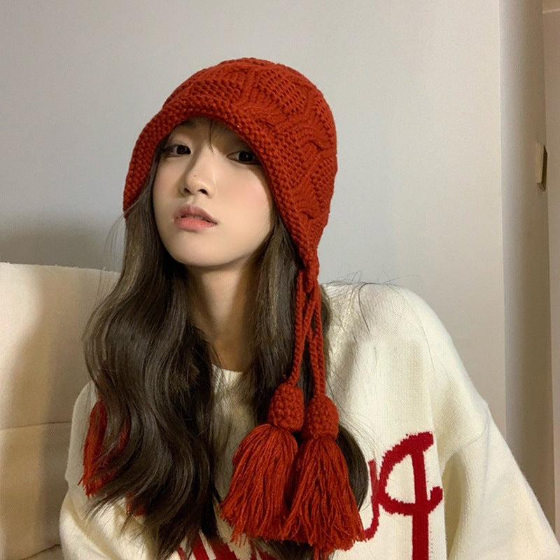 Ladies Winter Style Western Net Red All-match Hat